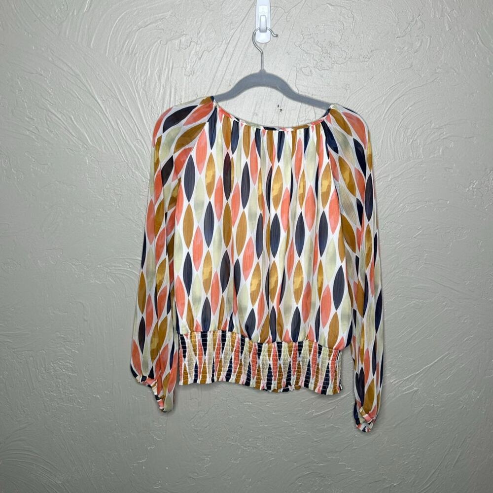 Harper 241 XL Boho Smocked Waist Blouse Multicolor - Picture 2 of 5